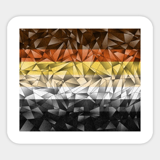 Abstract Fractal Triangles Gay Bear Pride Flag Pattern Sticker by LiveLoudGraphics